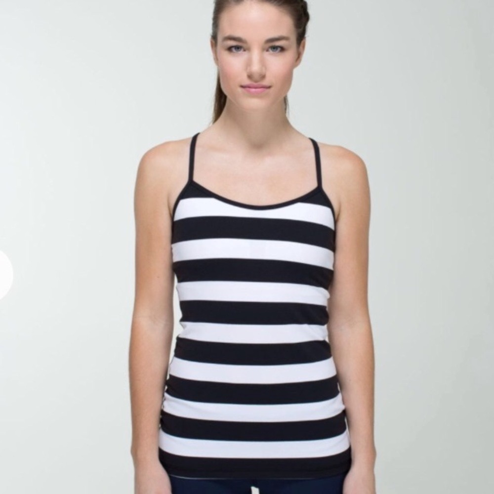 EUC lululemon striped power y tank luon